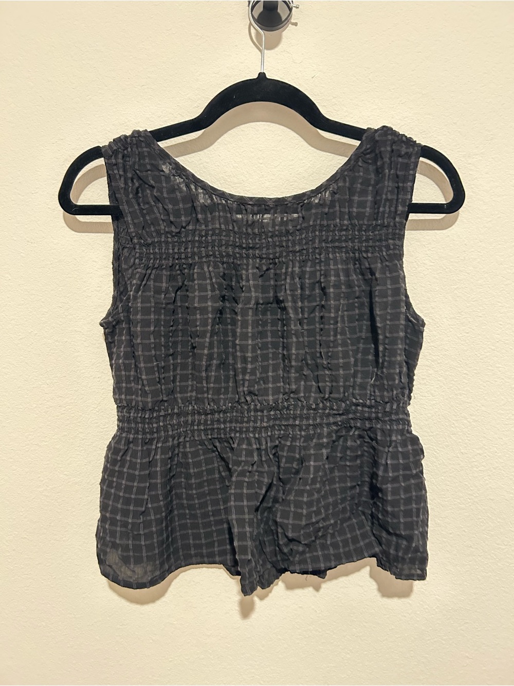 Loft Black Plaid Tank Top